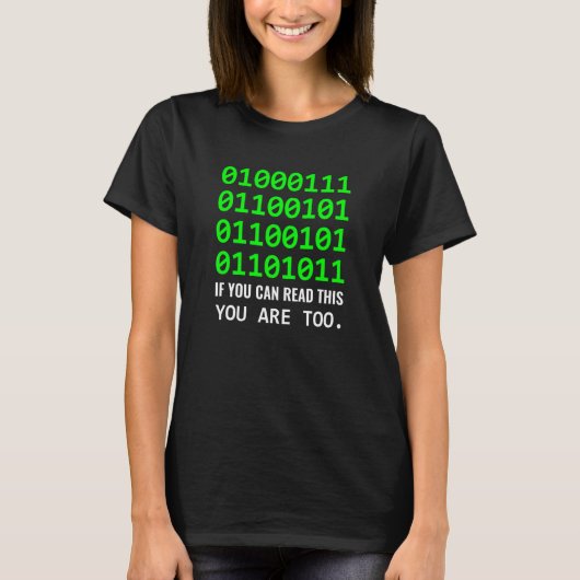 Geek Computer Binary Code Software Developer T-shirt (Voorkant)