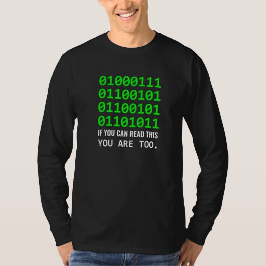 Geek Computer Binary Code Software Developer T-shirt (Voorkant)
