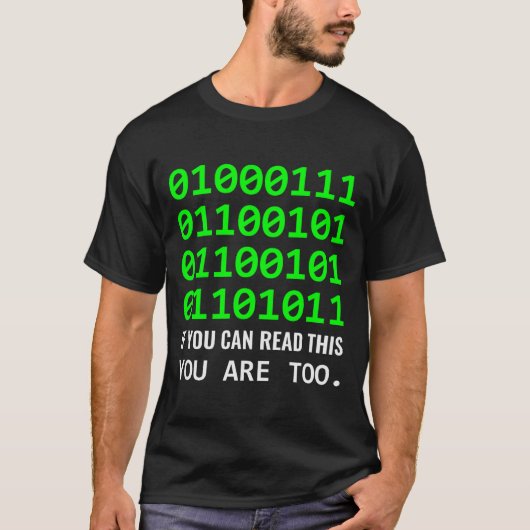 Geek Computer Binary Code Software Developer T-shirt (Voorkant)
