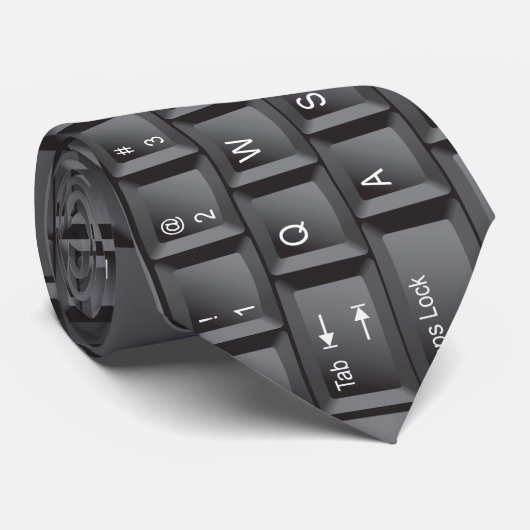 Geek Computer Black Keyboard Stropdas (Opgerold)