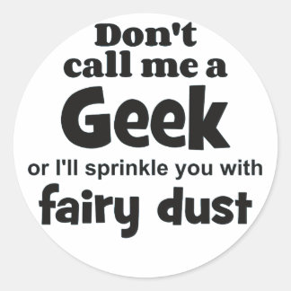 Geek fairy stof bf ronde sticker