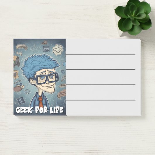 Geek for Life Funny Sarcastic Nerdy AI Generated Post-it® Notes (Kantoor)