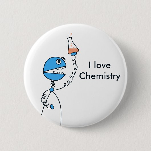 Geek Funny Cartoon Robot Love Chemie Ronde Button 5,7 Cm (Voorkant)
