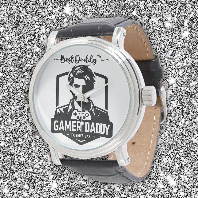 Geek Gamer Papa Happy Vaderdag | Horloge (Creator heeft geüpload)