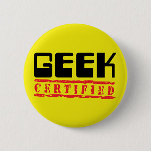 Geek gecertificeerd ronde button 5,7 cm