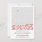 Geek geprogrammeerd voor liefde eenvoudige binaire save the date (Voorkant)