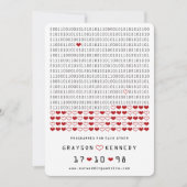 Geek geprogrammeerd voor liefde eenvoudige binaire save the date (Voorkant)