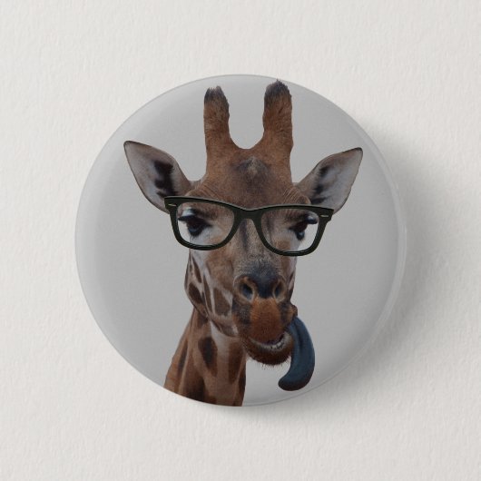 Geek Giraffe Ronde Button 5,7 Cm (Voorkant)