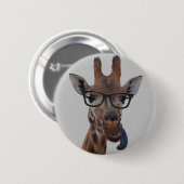 Geek Giraffe Ronde Button 5,7 Cm (Voorkant /achterkant)
