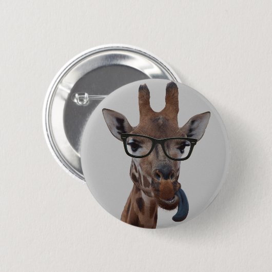Geek Giraffe Ronde Button 5,7 Cm (Voorkant /achterkant)