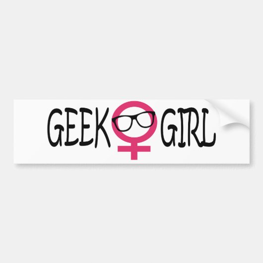 Geek Girl Bumpersticker (Voorkant)