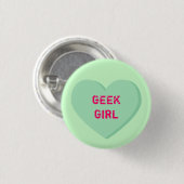 Geek Girl Heart Ronde Button 3,2 Cm (Voorkant /achterkant)