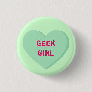 Geek Girl Heart Ronde Button 3,2 Cm