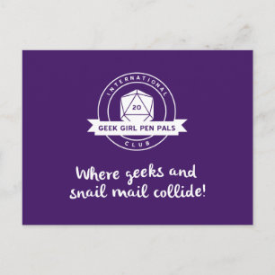 Geek Girl Pen Pals Club Briefkaart
