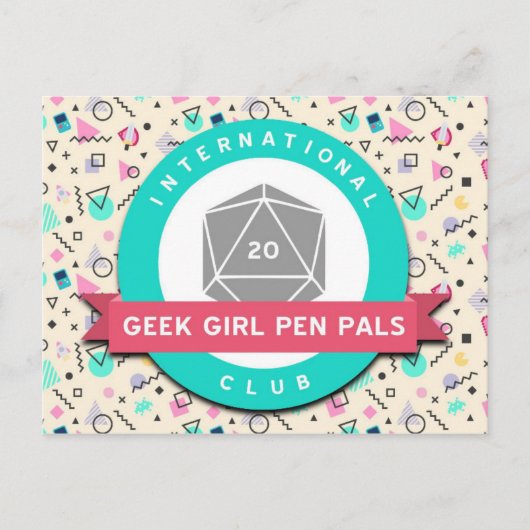 Geek Girl Pen Pals logo briefkaart (Voorkant)