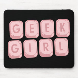 Geek Girl Pink-toetsenbord Mousepad Muismat
