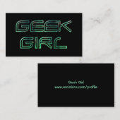 Geek Girl-profielkaart Visitekaartje (Voorkant / Achterkant)