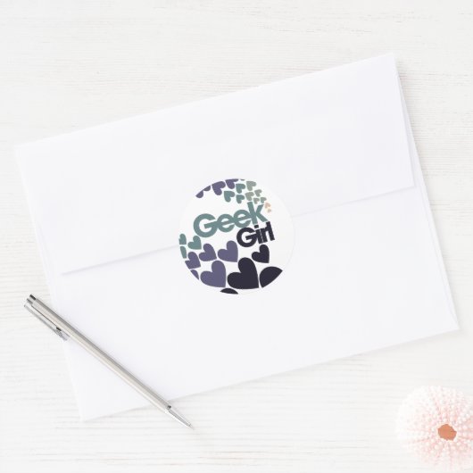 Geek Girl Ronde Sticker (Envelop)