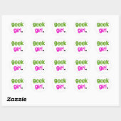 Geek Girl Ronde Sticker (Vel)