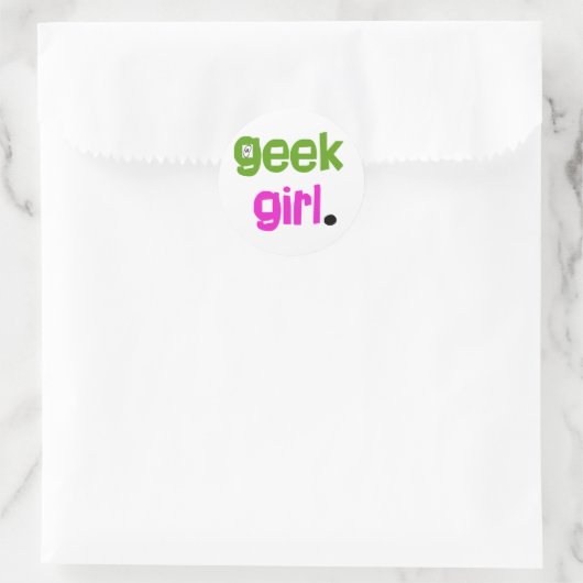 Geek Girl Ronde Sticker (Tas)