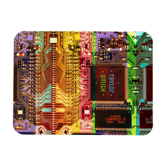 Geek & Glitch gedrukte circuit bord robotica Naam Magneet (Horizontaal)