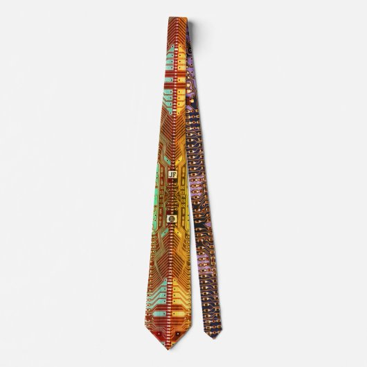 Geek & Glitch gedrukte printplaat robotachtige naa Stropdas (Voorkant)