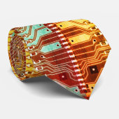 Geek & Glitch gedrukte printplaat robotachtige naa Stropdas (Opgerold)