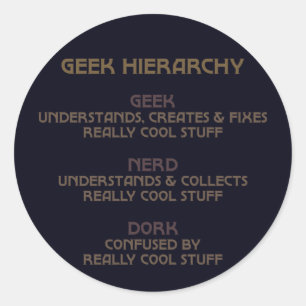 Geek Hiërarchie (Bronzed) Ronde Sticker