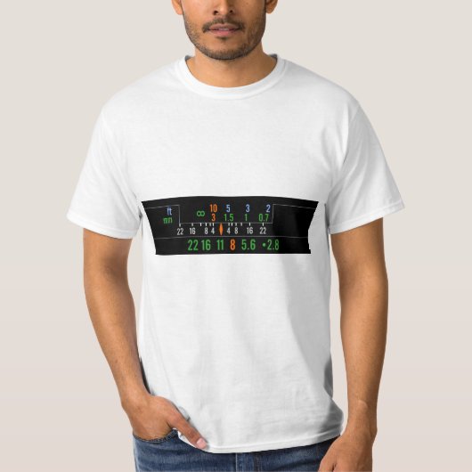 geek hyperfocal afstandscamera t shirt (Voorkant)