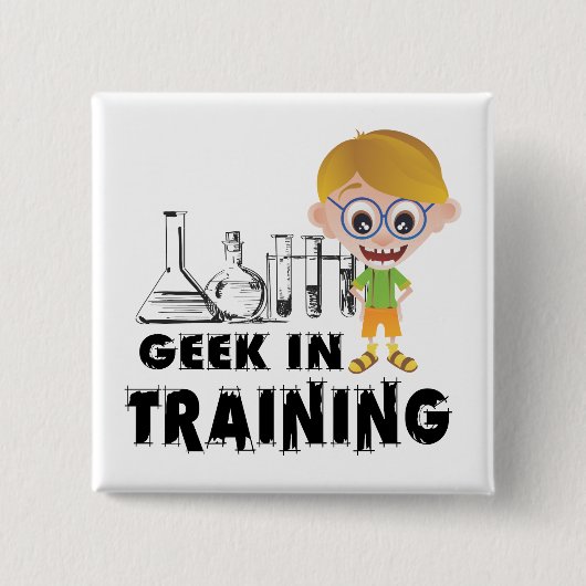 Geek in de opleiding scheikunde vierkante button 5,1 cm (Voorkant)