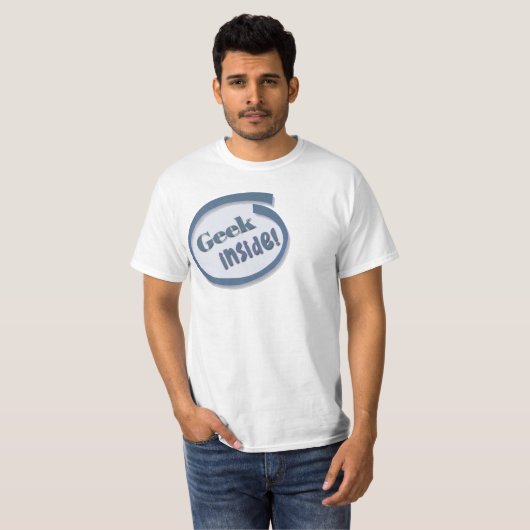 geek in grappig hemd t-shirt (Voorkant volledig)