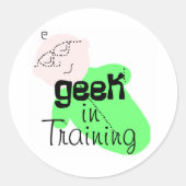 Geek in opleiding ronde sticker (Voorkant)