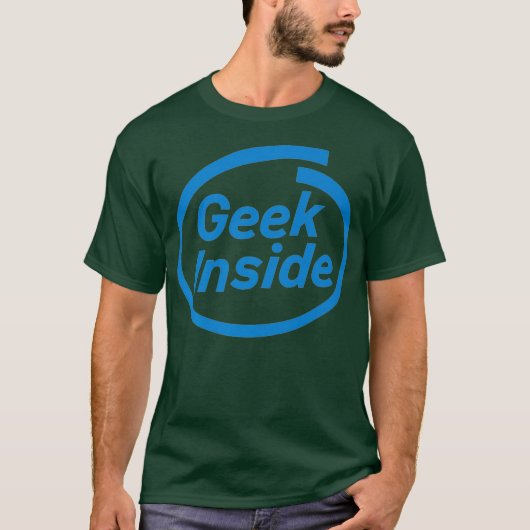 Geek Inside grappige computers linu nerd strips T-shirt (Voorkant)