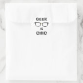 Geek is afbeelding ronde sticker (Tas)