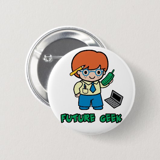 Geek (jongen) ronde button 5,7 cm (Voorkant /achterkant)