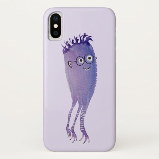 Geek kwallen grappige monster met bril Watercol Case-Mate iPhone Case (Achterkant)