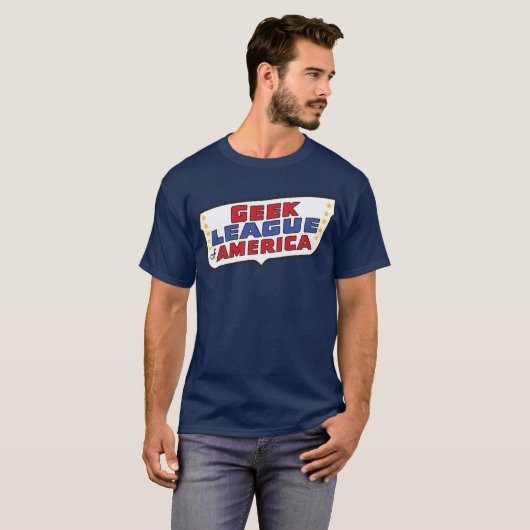 Geek League of America T-shirt (Donker) (Voorkant volledig)