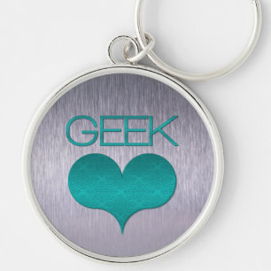Geek Love (Heart) Sleutelhanger, Turquoise Sleutelhanger