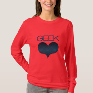 Geek Love (Heart) Women's Dark T-shirt, Dark Blue T-shirt