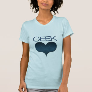 Geek Love (Heart) Women's Light T-shirt, Dark Blue T-shirt