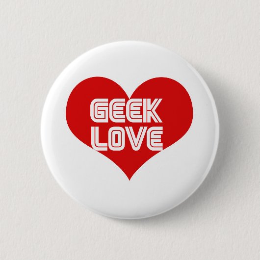 Geek Love Valentijnsdag Heart Ronde Button 5,7 Cm (Voorkant)
