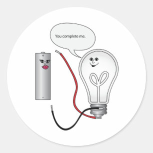 Geek Love You Complete Me Electrical Circuit Ronde Sticker