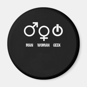 Geek Man Vrouw Nerd Computer Video Player Gift Magneet