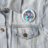 Geek manga gun girl ronde button 5,7 cm (In situ)