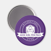 Geek Meisje Pen Pals Magnet (Voorkant / Achterkant)
