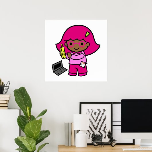 geek meisje poster (Thuiskantoor)