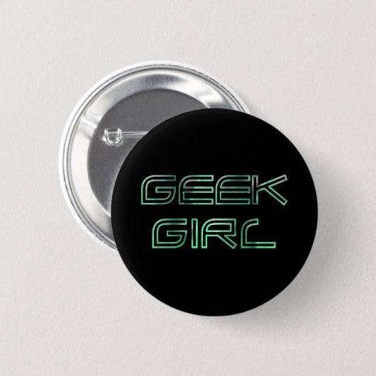 geek meisje ronde button 5,7 cm (Voorkant /achterkant)