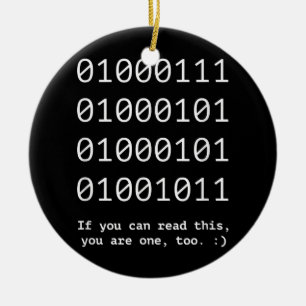 GEEK Nerd Binary Text Code Software Engineer Keramisch Ornament