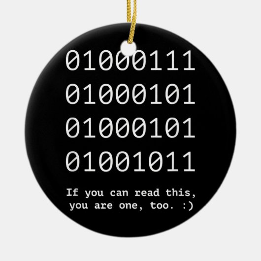 GEEK Nerd Binary Text Code Software Engineer Keramisch Ornament (Voorkant)