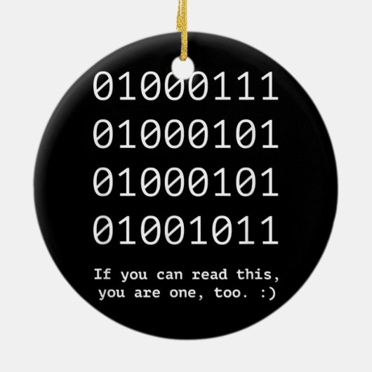 GEEK Nerd Binary Text Code Software Engineer Keramisch Ornament (Achterkant)